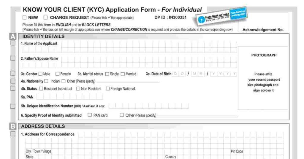 [PDF] SBI KYC Application Form for Individuals MyPDF